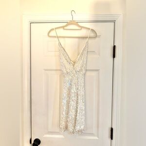 White Sequin Mini Dress
